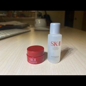 SKII skin balancing enssence and face cream sample